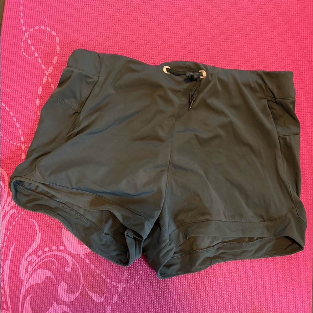 ZYIA Olive Green Athletic Drawstring Shorts